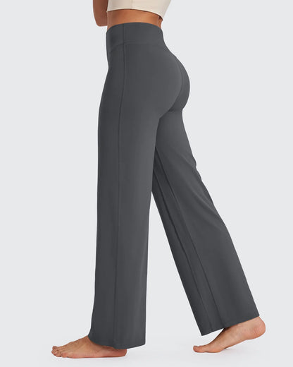 BareFeel Pantalones Anchos de Tiro Alto para Mujer (Talla Petite)