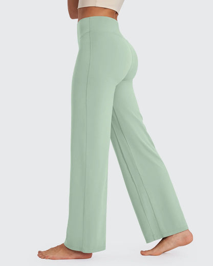 BareFeel Pantalones Anchos de Tiro Alto para Mujer (Talla Petite)