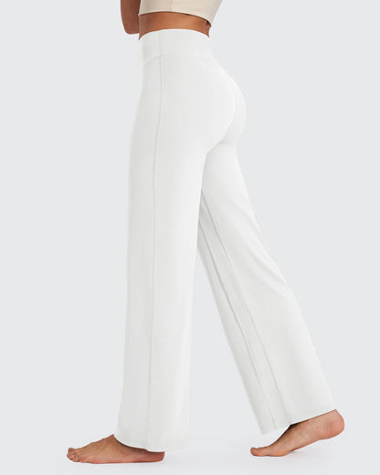BareFeel Pantalones Anchos de Tiro Alto para Mujer (Talla Petite)