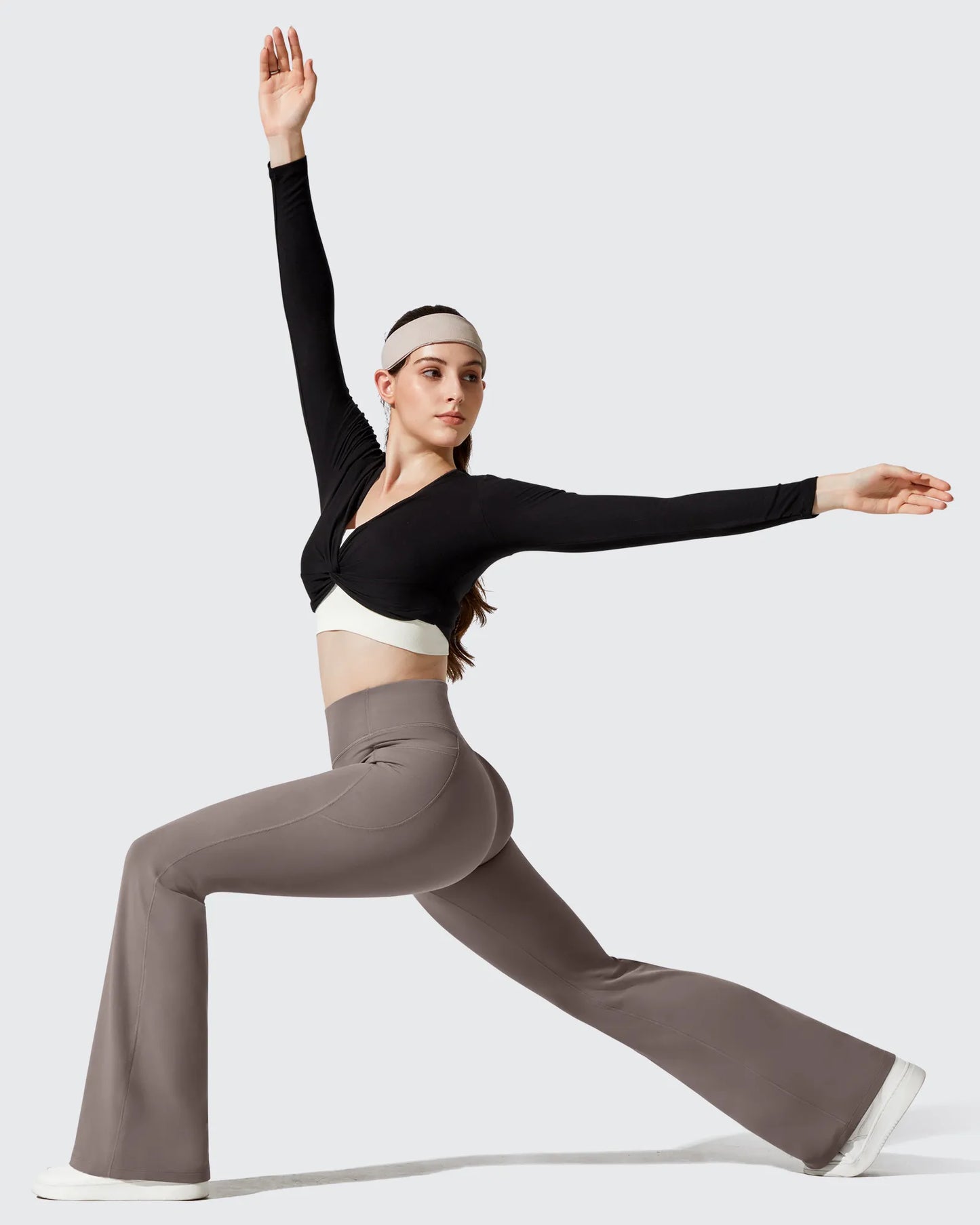 Leggings de yoga acampanados de cintura alta con forro polar Barefeel