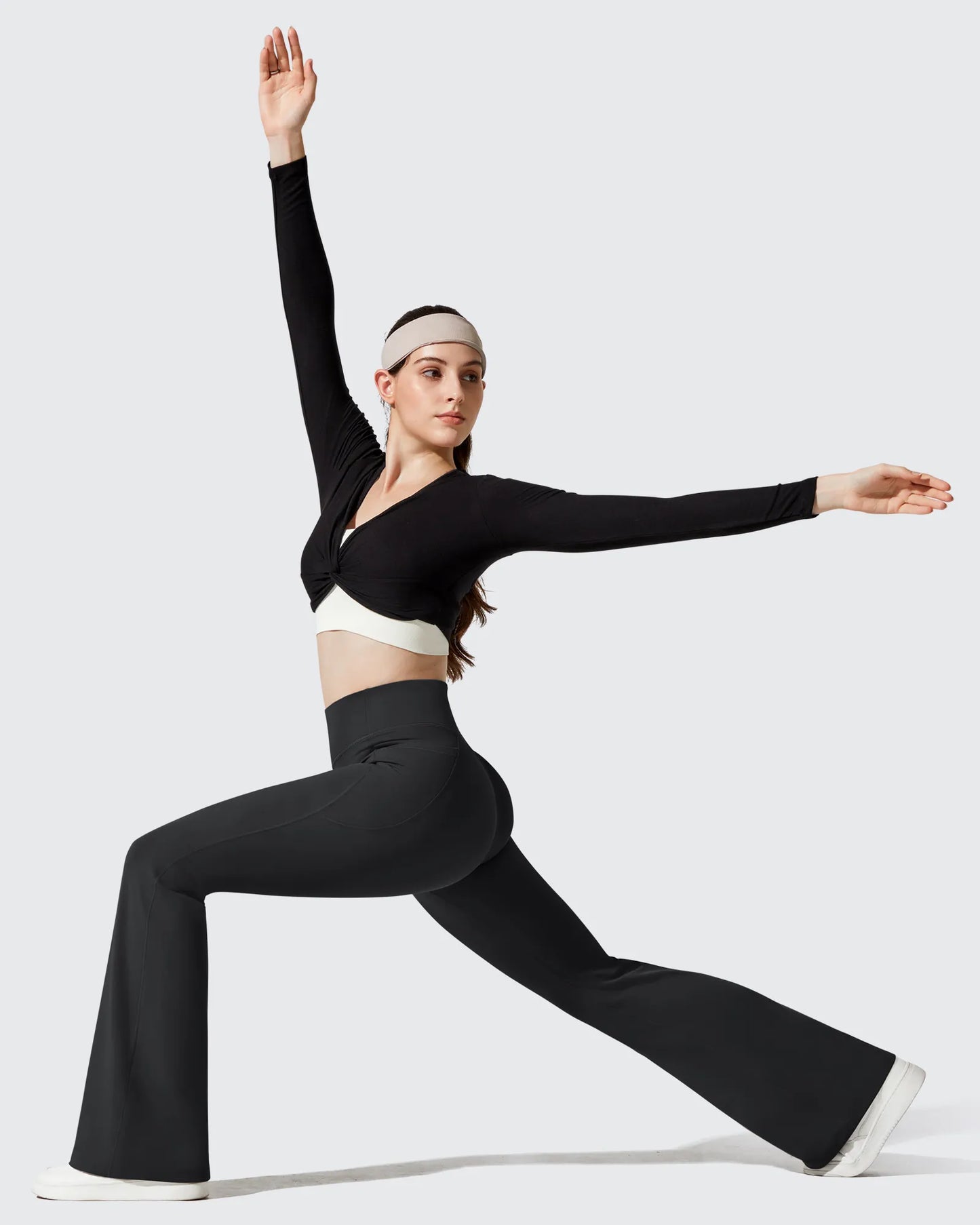 Leggings de yoga acampanados de cintura alta con forro polar Barefeel