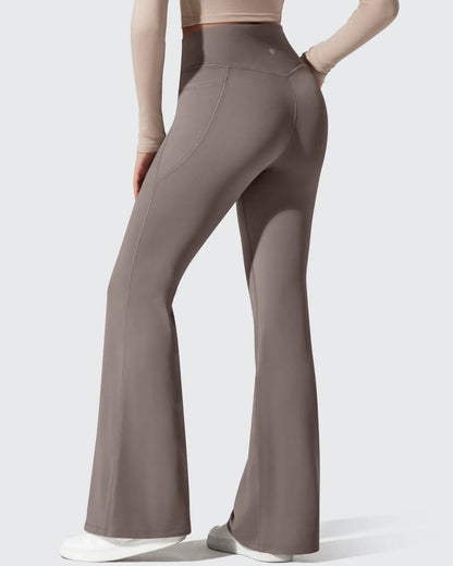 Leggings de yoga acampanados de cintura alta con forro polar Barefeel