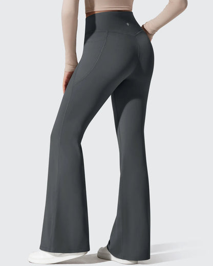 Leggings de yoga acampanados de cintura alta con forro polar Barefeel