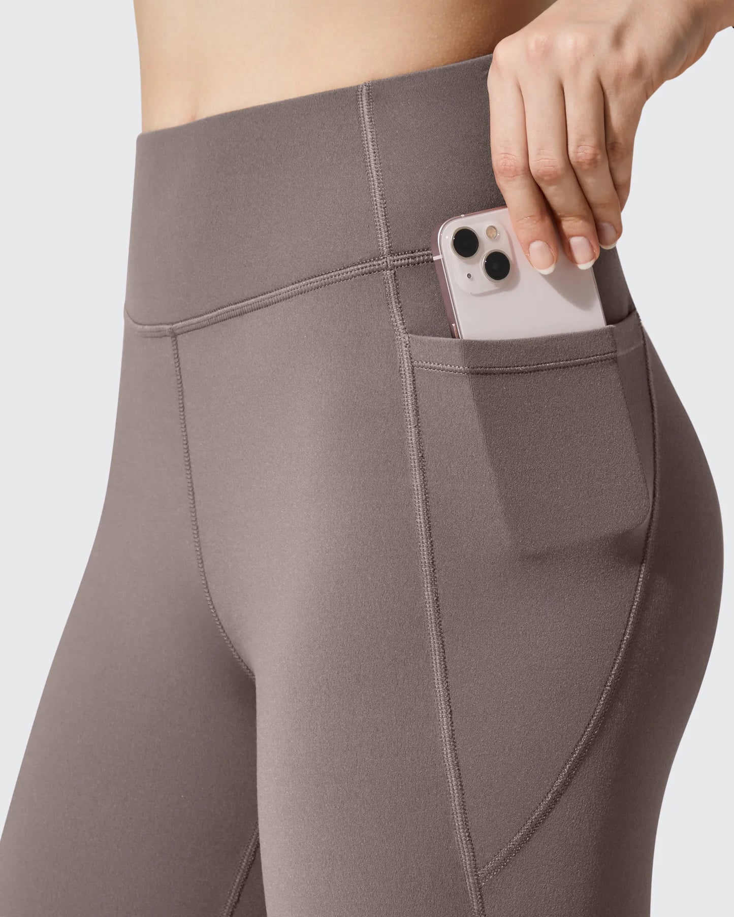 Leggings de yoga acampanados de cintura alta con forro polar Barefeel
