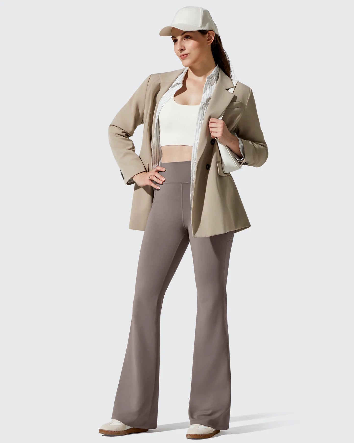 Leggings de yoga acampanados de cintura alta con forro polar Barefeel