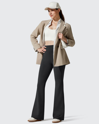 Leggings de yoga acampanados de cintura alta con forro polar Barefeel