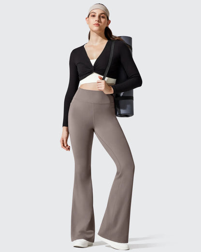 Leggings de yoga acampanados de cintura alta con forro polar Barefeel
