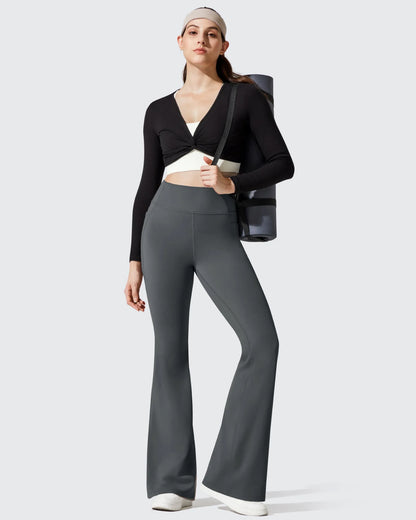 Leggings de yoga acampanados de cintura alta con forro polar Barefeel