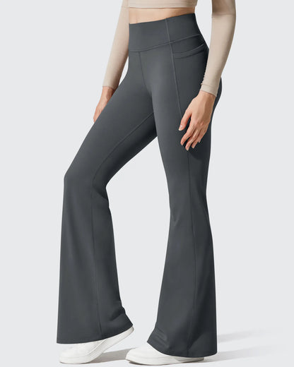 Leggings de yoga acampanados de cintura alta con forro polar Barefeel