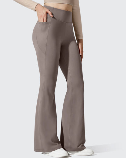 Leggings de yoga acampanados de cintura alta con forro polar Barefeel