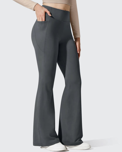 Leggings de yoga acampanados de cintura alta con forro polar Barefeel