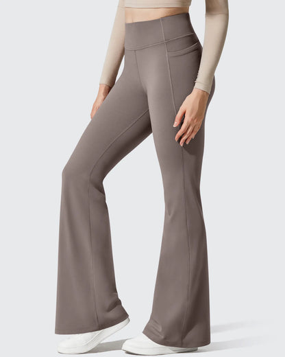 Leggings de yoga acampanados de cintura alta con forro polar Barefeel