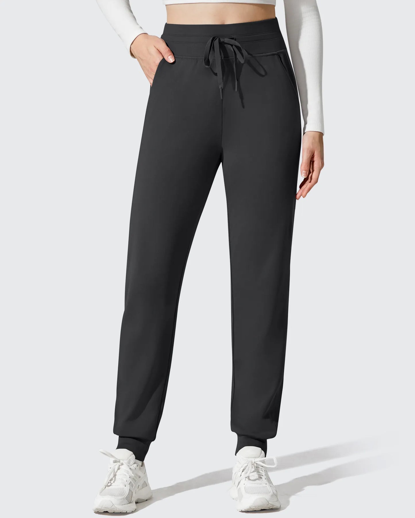 Pantalones deportivos cónicos con cordón y forro polar Barefeel