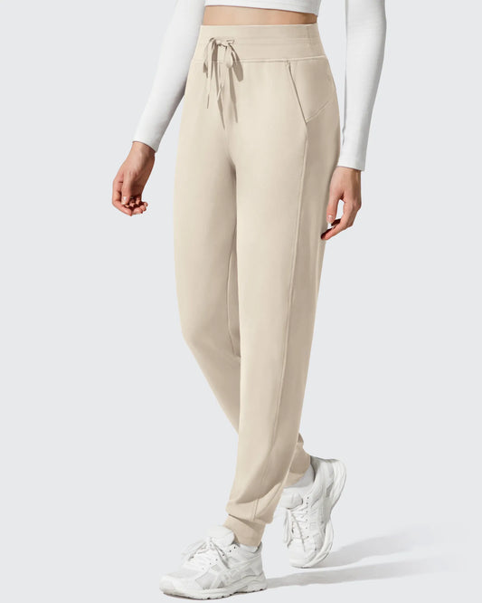 Pantalones deportivos cónicos con cordón y forro polar Barefeel