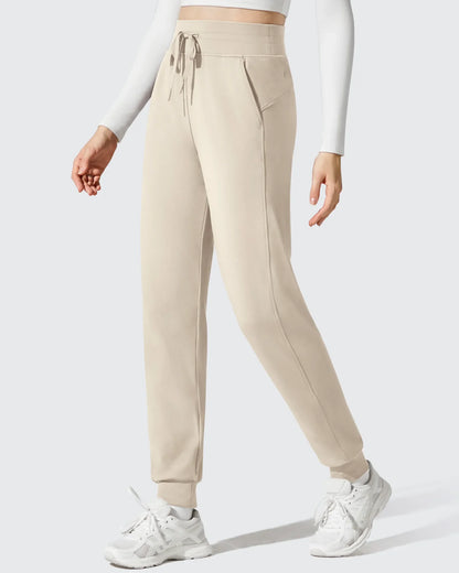 Pantalones deportivos cónicos con cordón y forro polar Barefeel