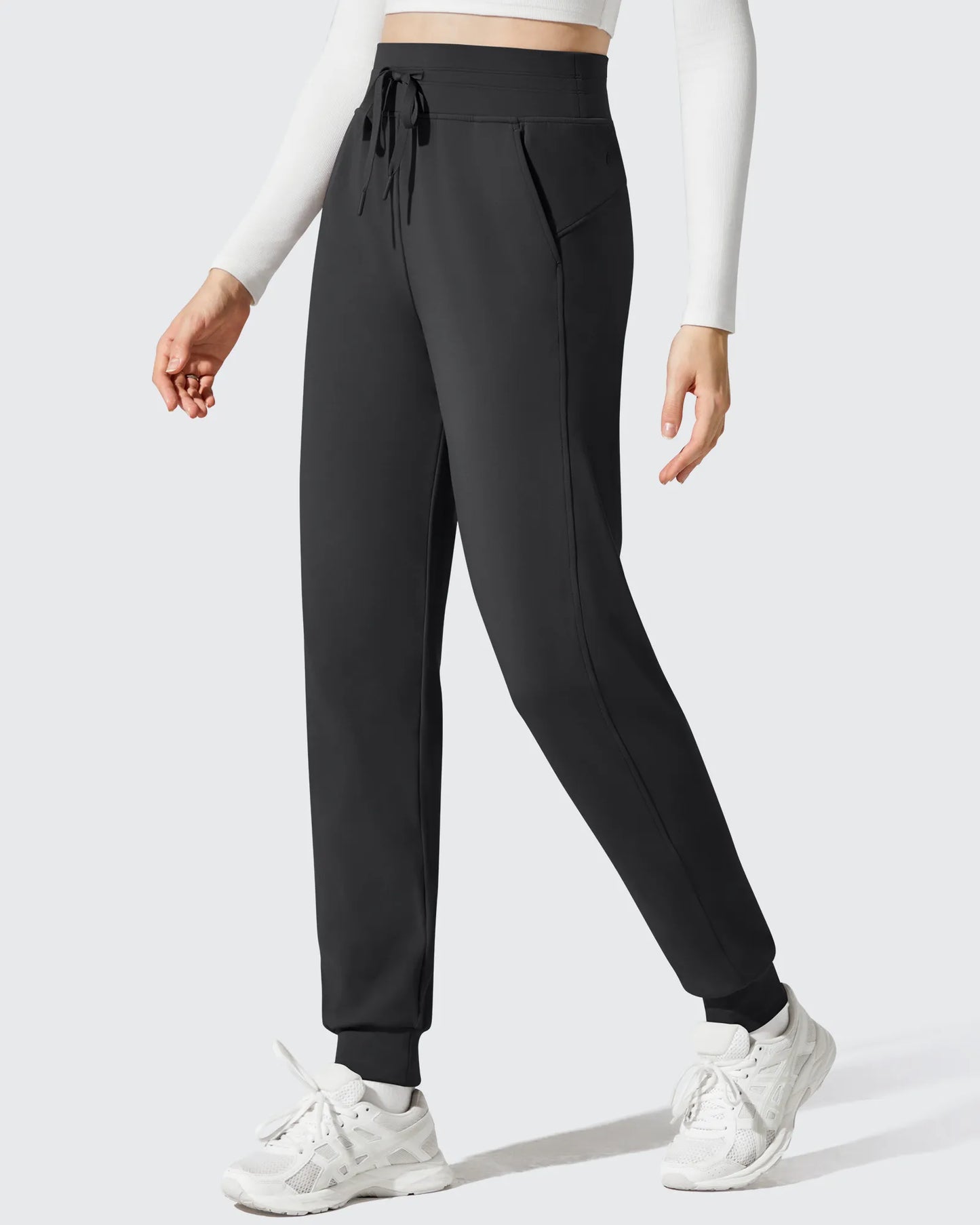 Pantalones deportivos cónicos con cordón y forro polar Barefeel