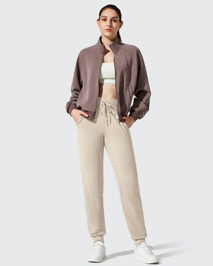 Pantalones deportivos cónicos con cordón y forro polar Barefeel