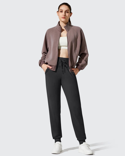 Pantalones deportivos cónicos con cordón y forro polar Barefeel