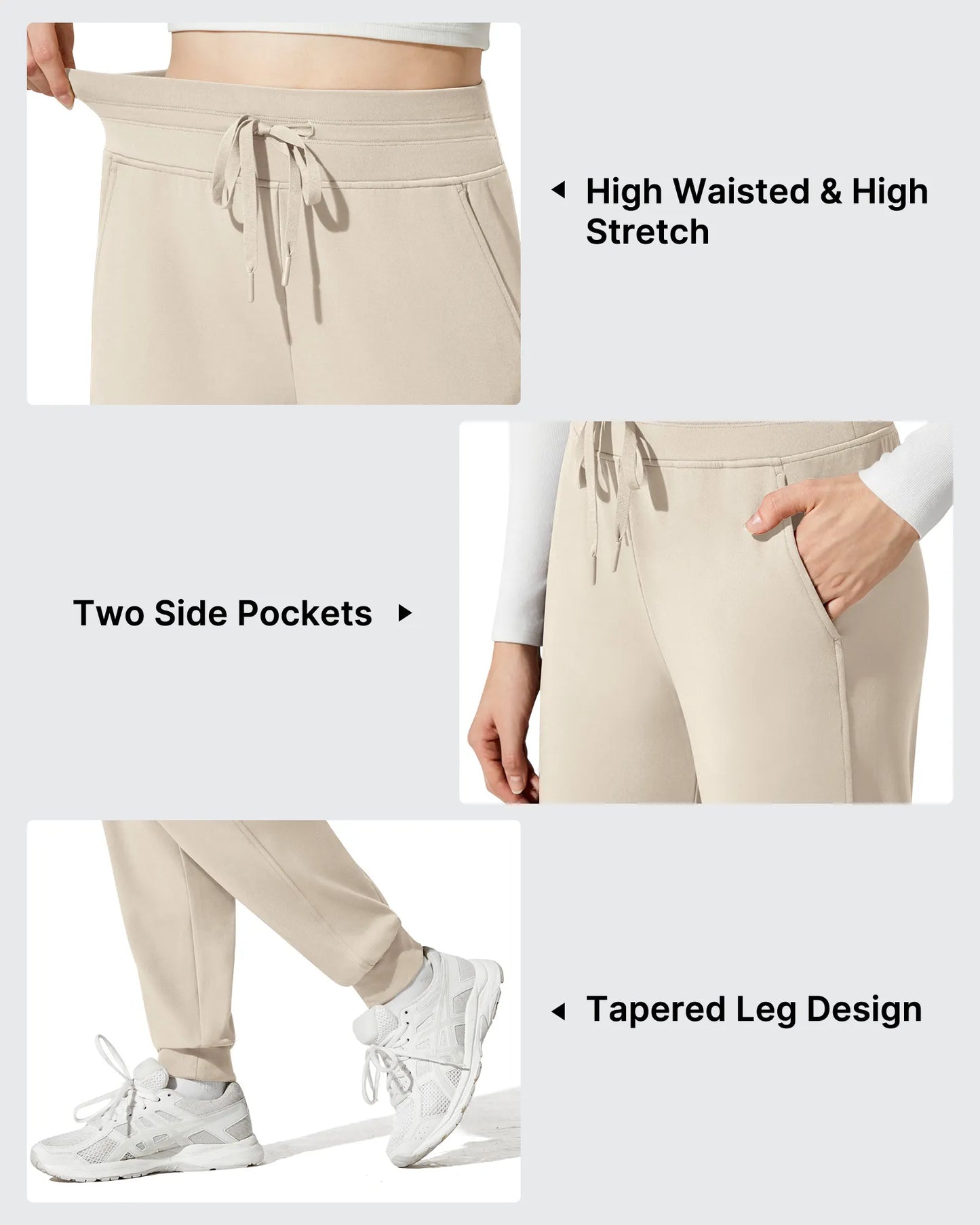 Pantalones deportivos cónicos con cordón y forro polar Barefeel