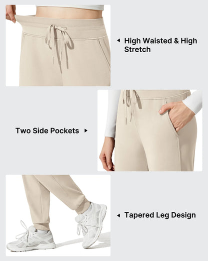 Pantalones deportivos cónicos con cordón y forro polar Barefeel