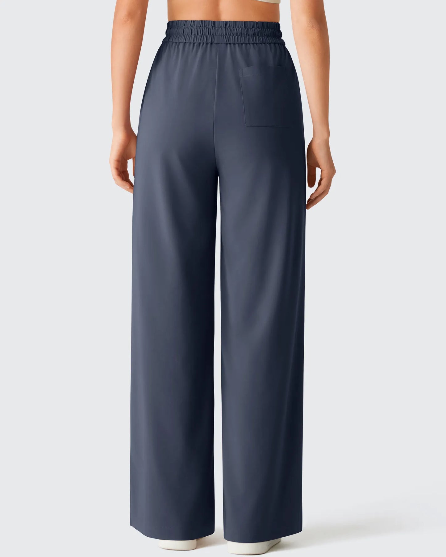 Pantalones Anchos Chillwhisp Palazzo Fluidos con Abertura Lateral y Cordón Ajustable