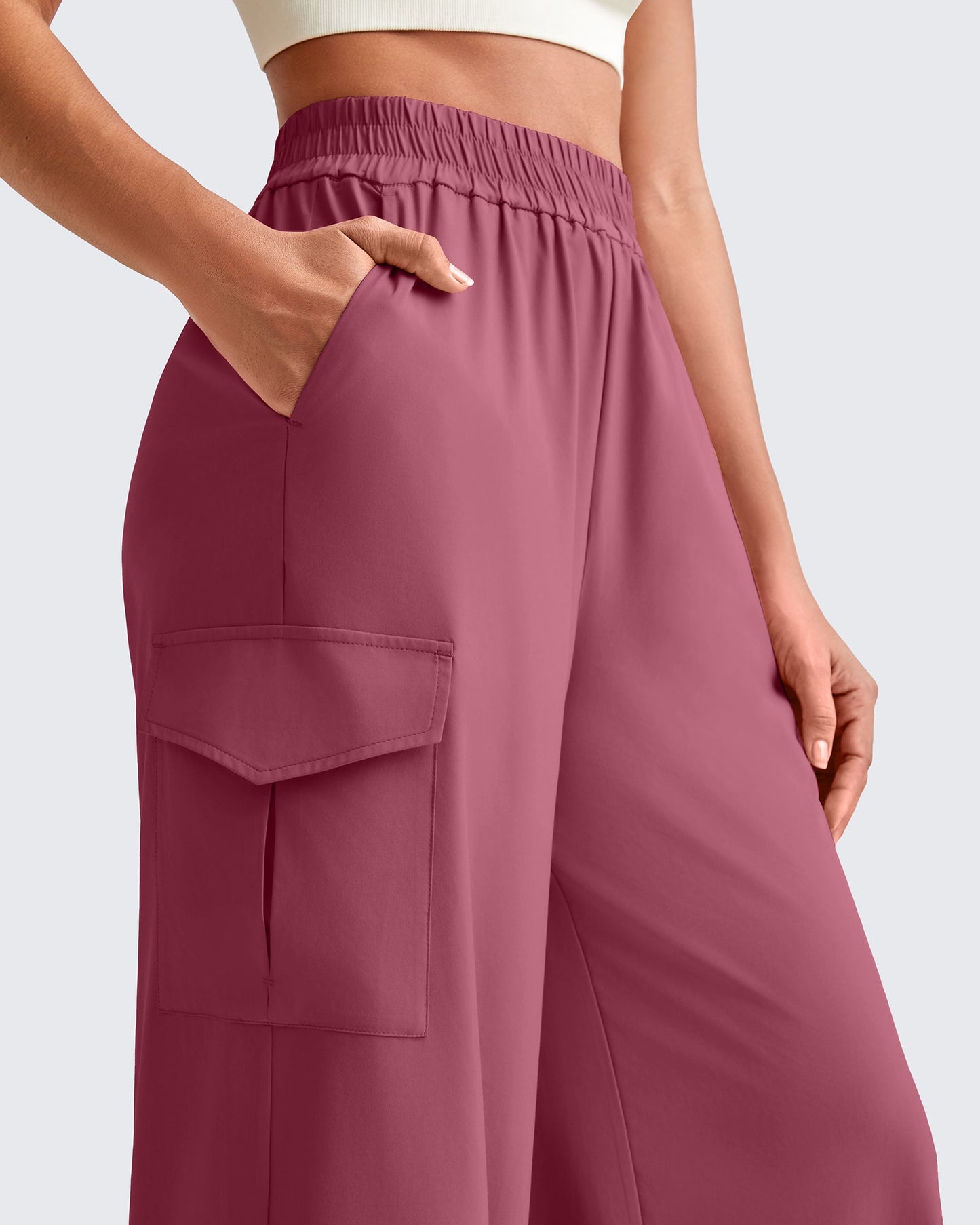 Pantalones Cargo de Pierna Ancha y Talle Alto Chillwhisp