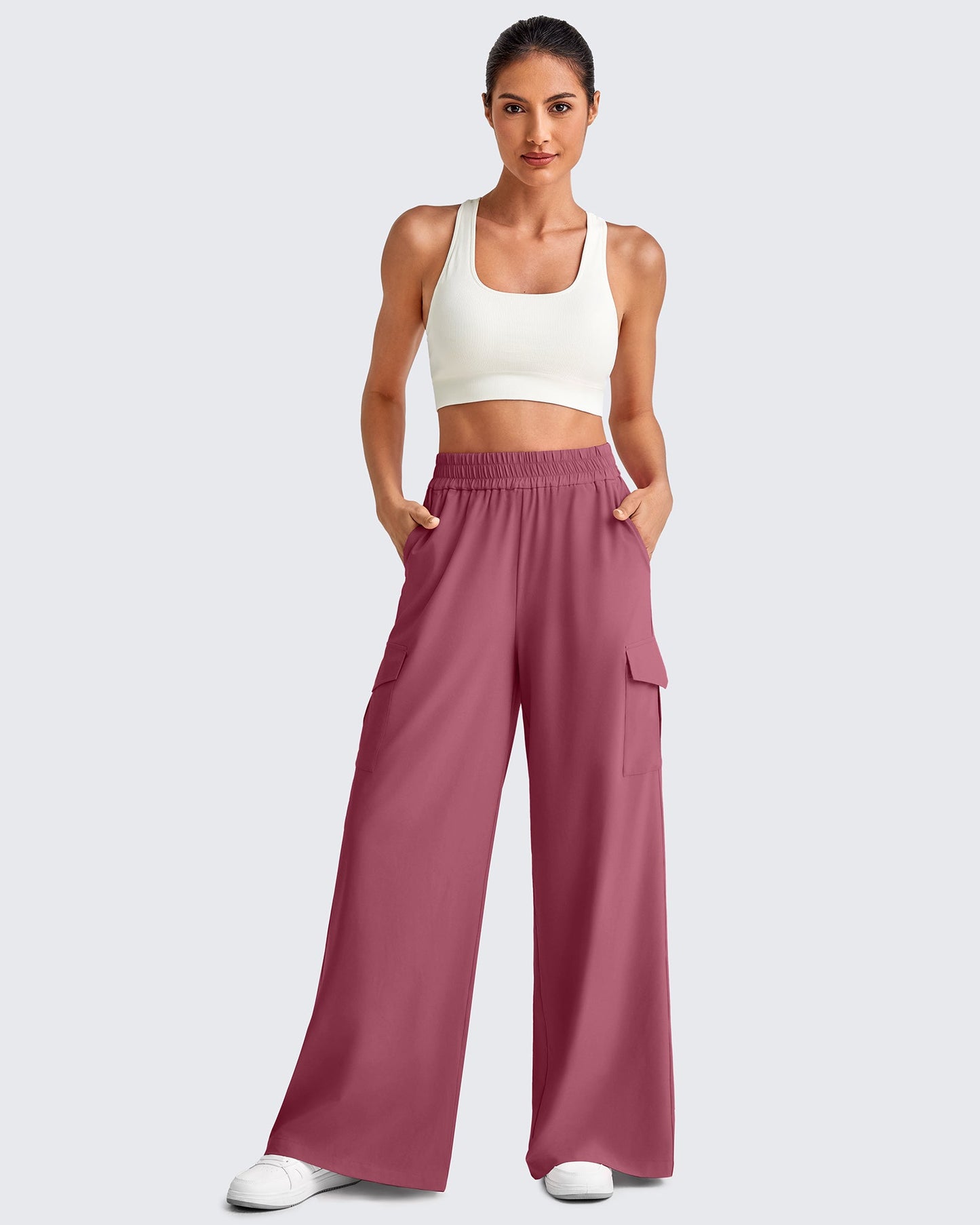 Pantalones Cargo de Pierna Ancha y Talle Alto Chillwhisp