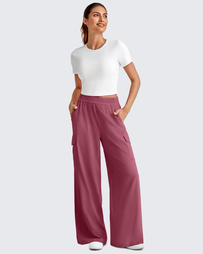 Pantalones Cargo de Pierna Ancha y Talle Alto Chillwhisp
