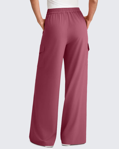 Pantalones Cargo de Pierna Ancha y Talle Alto Chillwhisp