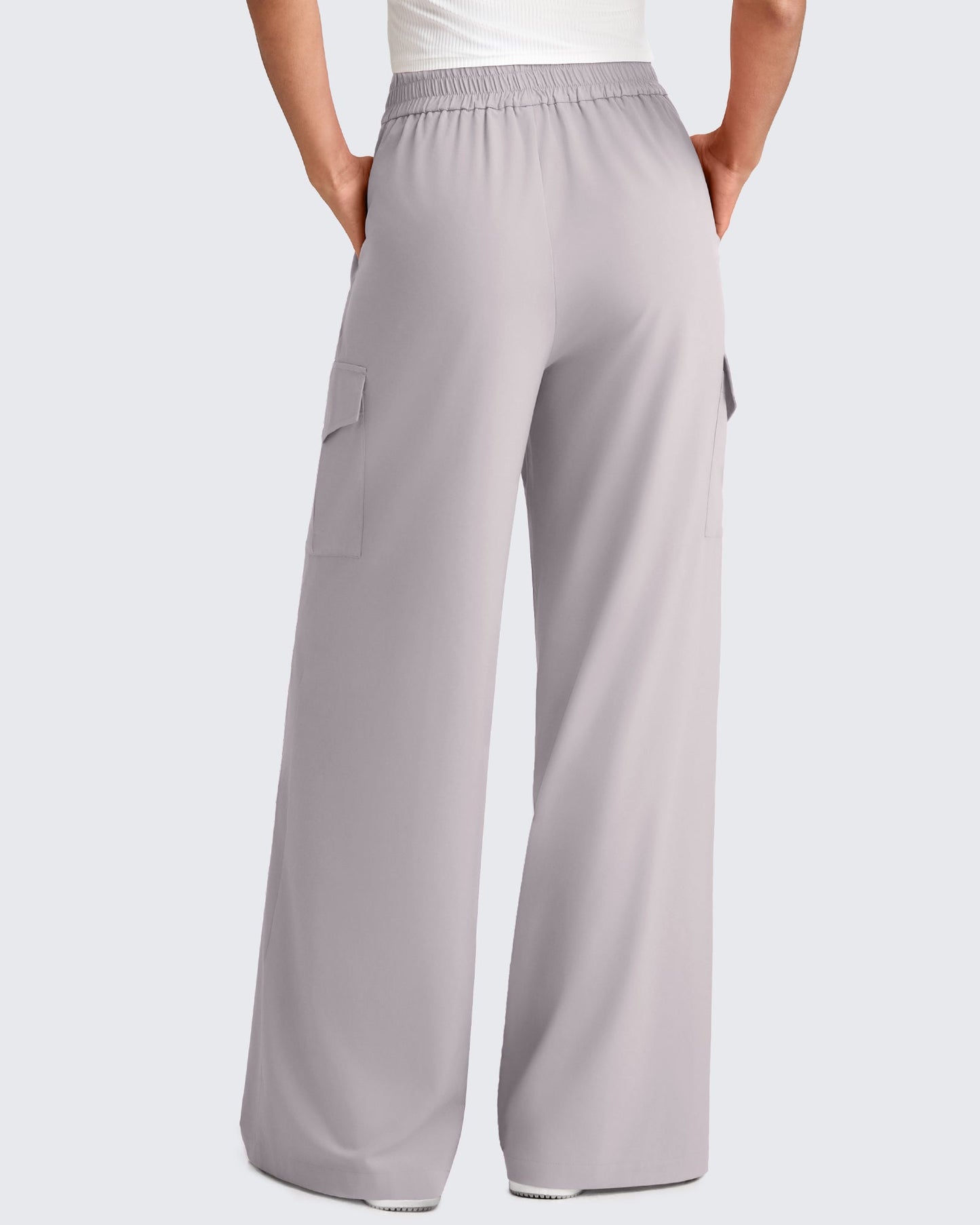 Pantalones Cargo de Pierna Ancha y Talle Alto Chillwhisp