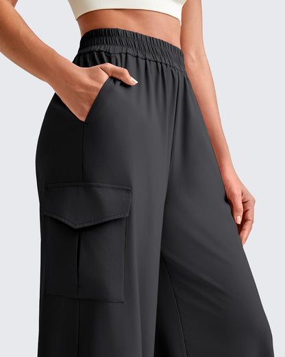 Pantalones Cargo de Pierna Ancha y Talle Alto Chillwhisp