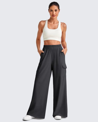 Pantalones Cargo de Pierna Ancha y Talle Alto Chillwhisp