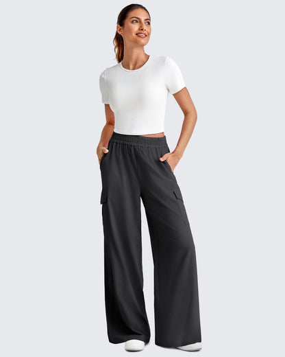 Pantalones Cargo de Pierna Ancha y Talle Alto Chillwhisp