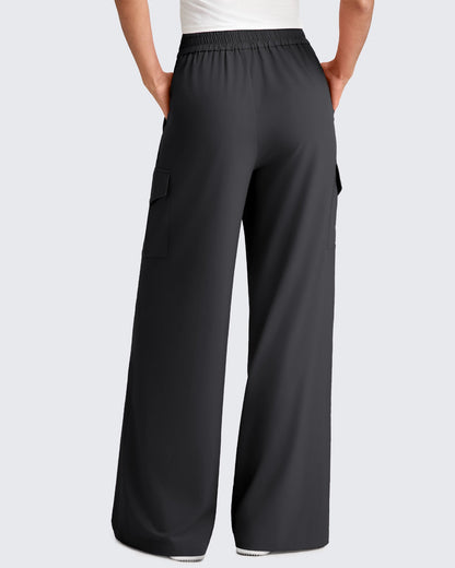 Pantalones Cargo de Pierna Ancha y Talle Alto Chillwhisp
