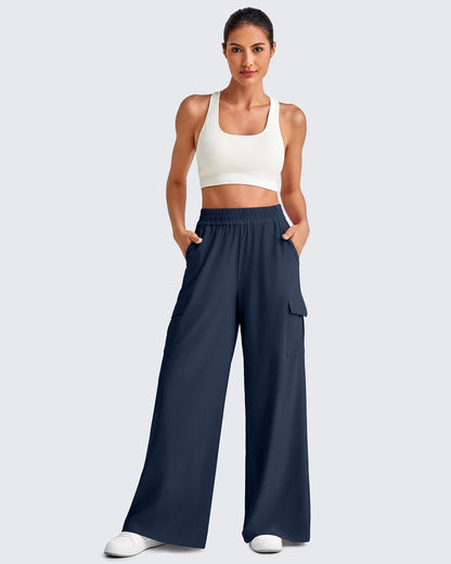 Pantalones Cargo de Pierna Ancha y Talle Alto Chillwhisp