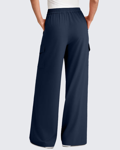 Pantalones Cargo de Pierna Ancha y Talle Alto Chillwhisp