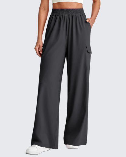 Pantalones Cargo de Pierna Ancha y Talle Alto Chillwhisp