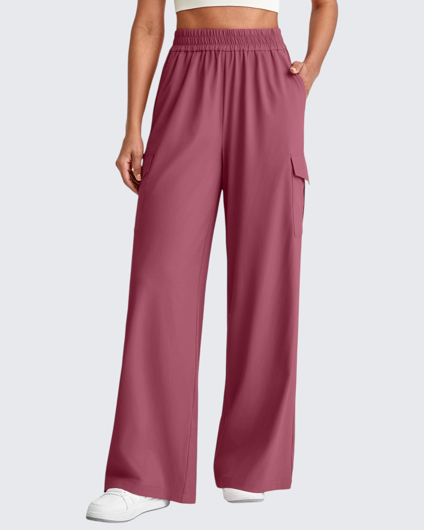 Pantalones Cargo de Pierna Ancha y Talle Alto Chillwhisp