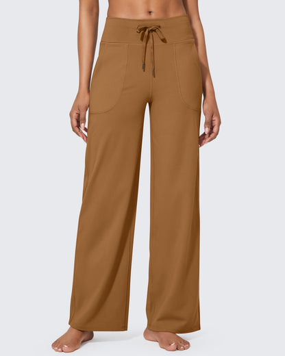 Pantalones de pernera ancha EverGoing de talle alto informales de negocios petite