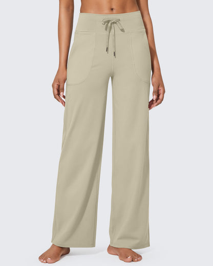 Pantalones de pernera ancha EverGoing de talle alto informales de negocios petite
