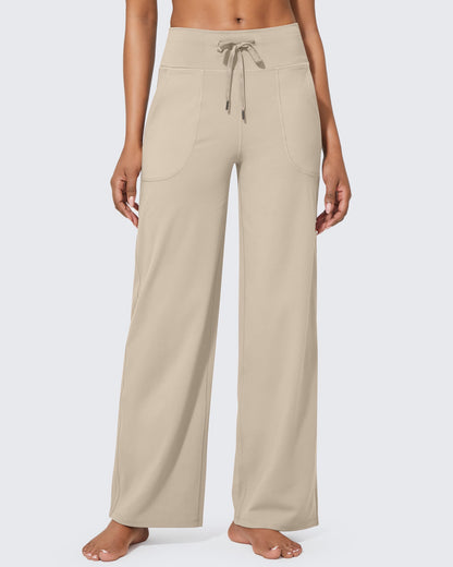 Pantalones de pernera ancha EverGoing de talle alto informales de negocios petite