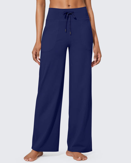 Pantalones de pernera ancha EverGoing de talle alto informales de negocios petite