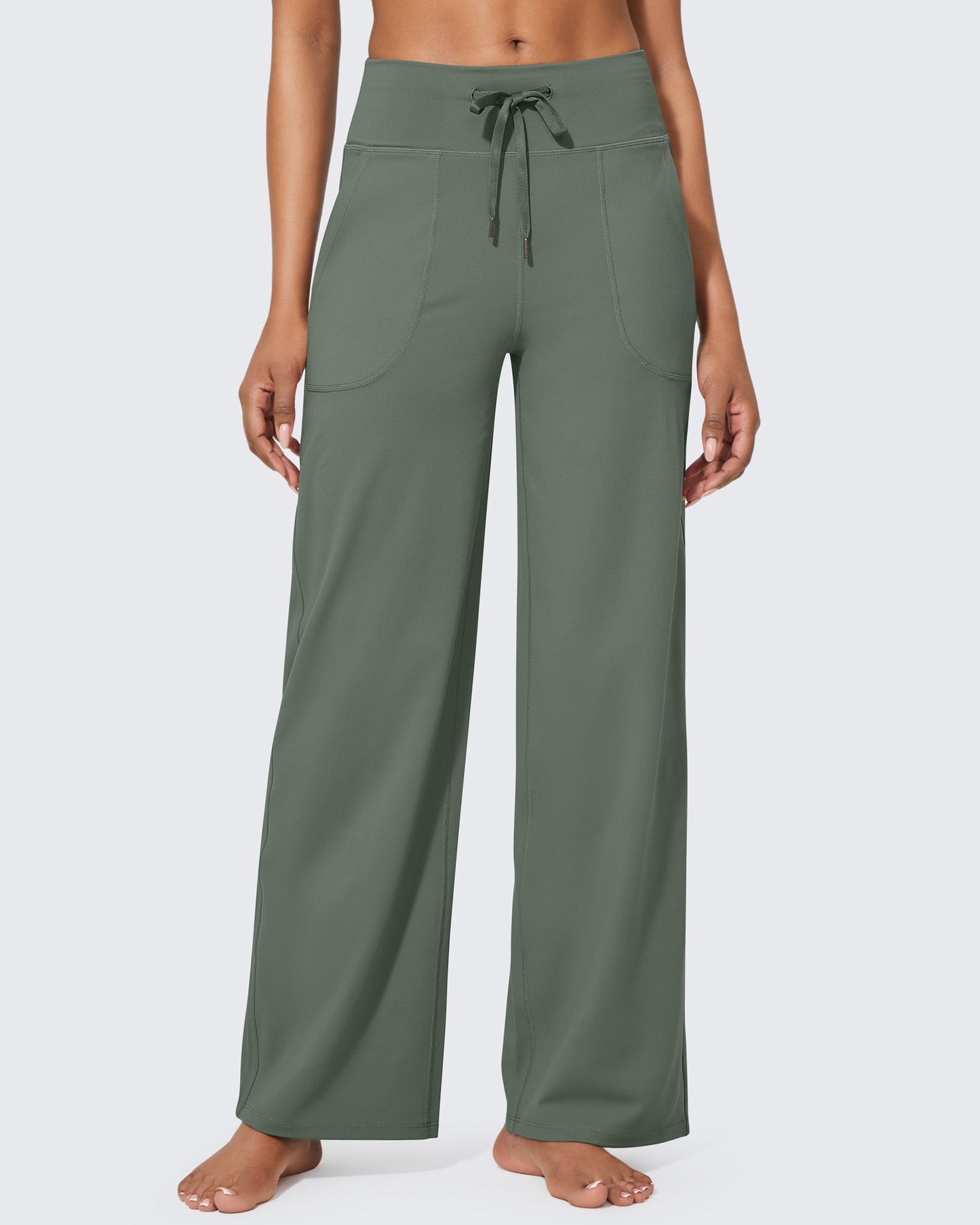 Pantalones de pernera ancha EverGoing de talle alto informales de negocios petite