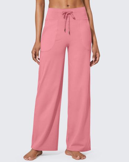 Pantalones de pernera ancha EverGoing de talle alto informales de negocios petite
