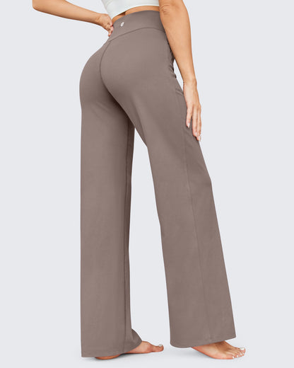 Pantalones de pernera ancha EverGoing de talle alto informales de negocios petite