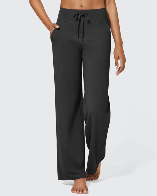 Pantalones de pernera ancha EverGoing de talle alto informales de negocios petite