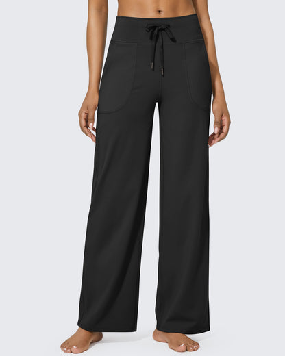 EverGoing Negocios Casual Cintura Alta Pierna Ancha Pantalones Altos
