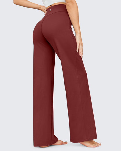 EverGoing Negocios Casual Cintura Alta Pierna Ancha Pantalones Altos