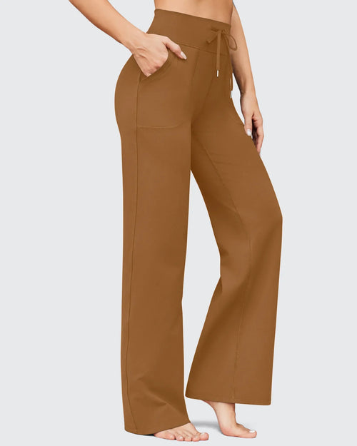EverGoing Negocios Casual Cintura Alta Pierna Ancha Pantalones Altos