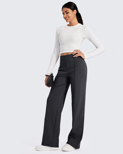 Pantalones de pernera ancha con pliegues delanteros EverGoing Business
